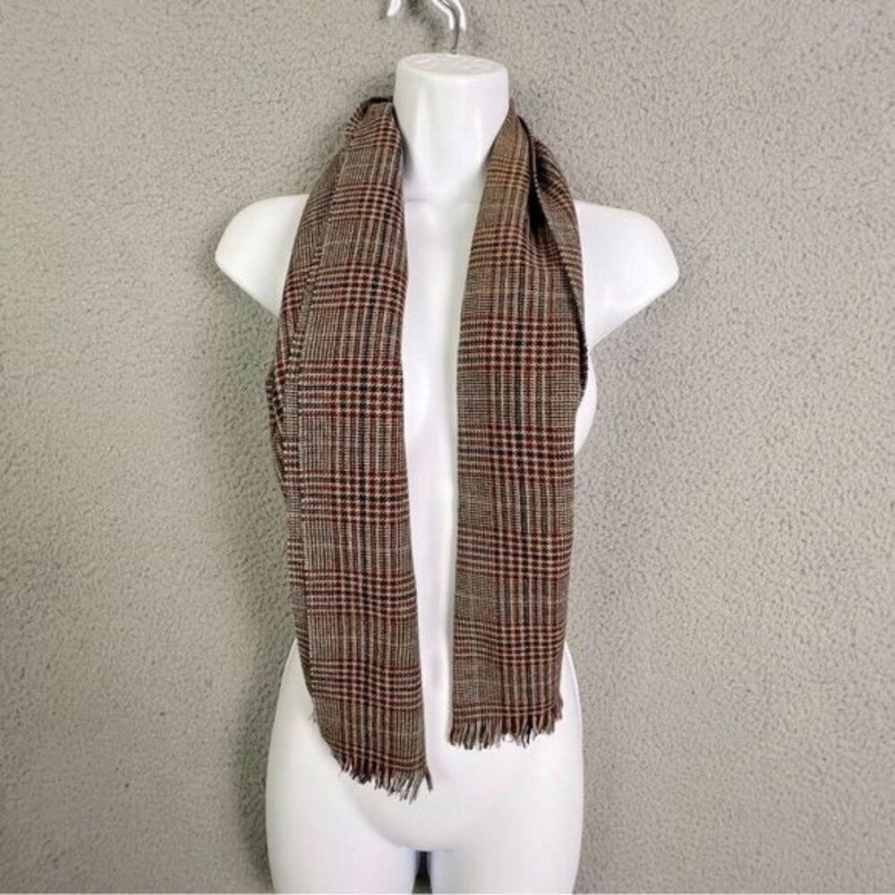 WOMENS SCARF BROWN WITH STRIPES